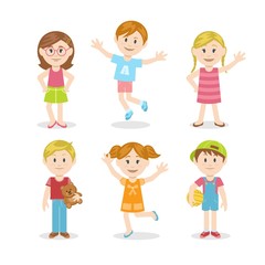 Cute kids illustration in colorful style
