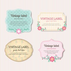 Vintage labels with flowers