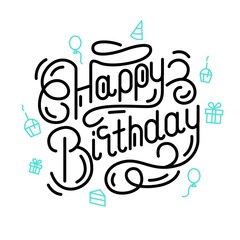 Happy birthday lettering