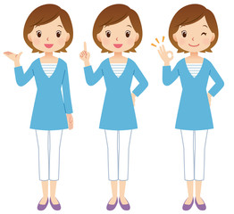 女性　主婦　表情ポーズ