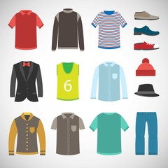 Variety of men's clothes