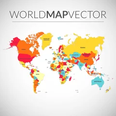 Tuinposter Colored world map © Freepik