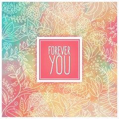 Obraz premium Hand drawn flowers background in colorful style