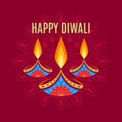 Abstract Diwali background with candles