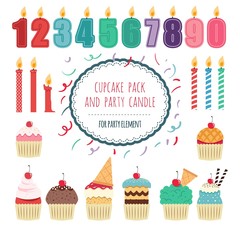 Cupcakes pack and party candles