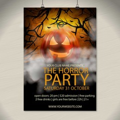 the horror halloween party poster