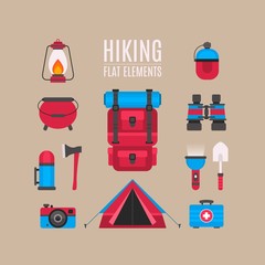 Hiking Flat Elements Collection