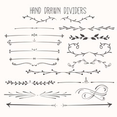 Fototapeta premium Hand drawn dividers pack