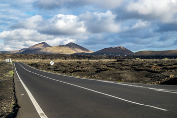 Volcanoe landscape in Lanzarote, Canary Islands, Spain