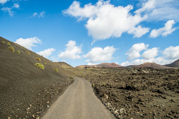 Volcanoe landscape in Lanzarote, Canary Islands, Spain