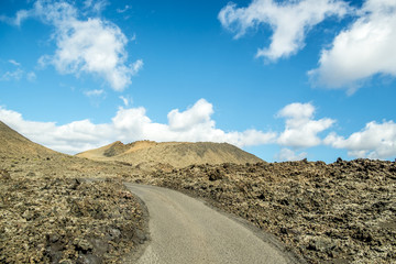 Volcanoe landscape in Lanzarote, Canary Islands, Spain