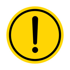 Hazard warning sign with Circle symbol isolated on white background.