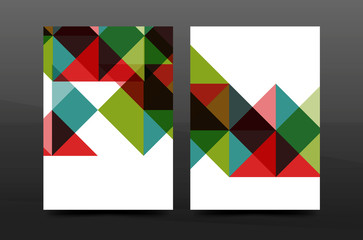 Colorful geometry design annual report a4 cover brochure template layout, magazine, flyer or leaflet booklet