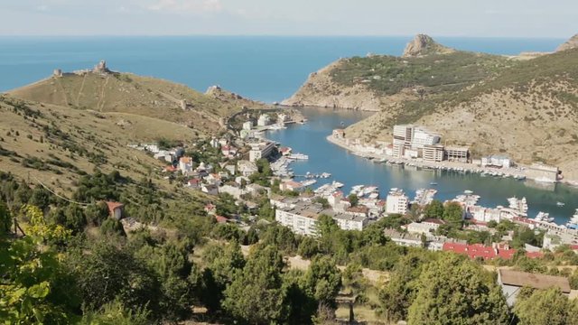 Balaklava is popular Crimean resort. Bay former submarine base.
