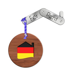 Gadget in  acciaio e legno con nazione e simbolo casa for rent Germany