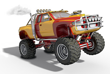 3d Monstertruck, Monster Truck freigestellt © i-picture
