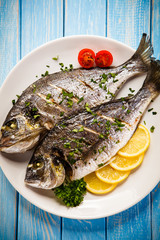 Fish dish - roasted fish and vegetables