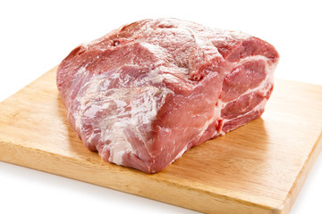 Raw pork on cutting board