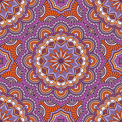 Ethnic floral seamless pattern