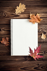 autumn background with blank for notes