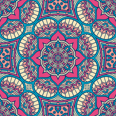 Ethnic floral seamless pattern