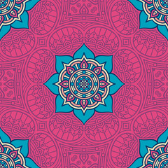 Ethnic floral seamless pattern