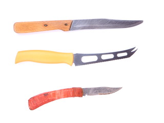 old knife on a white background