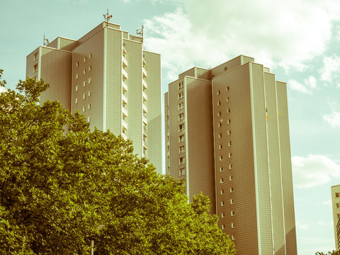 socialist era concrete plate apartment block