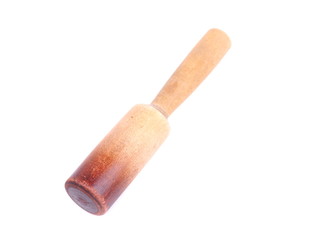 vintage wooden potato masher isolated over white background