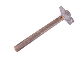 old hammer on white background