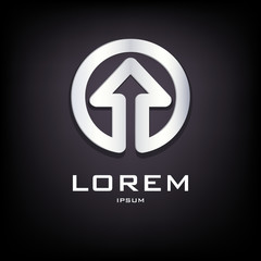 Arrow sign logo design template