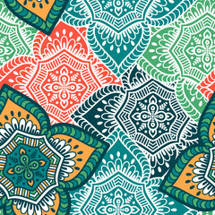 Ethnic floral seamless pattern