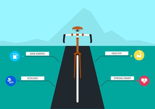 The benefits of cycling. Bicycle infographics template. Vector Illustration.
