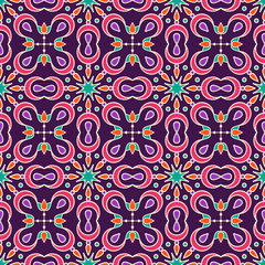 Ethnic floral seamless pattern