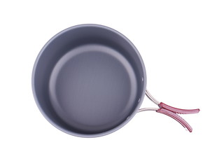 pan with a foldable handle on a white background