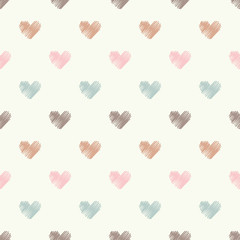 Seamless vector background with decorative hearts. Print. Cloth design, wallpaper.