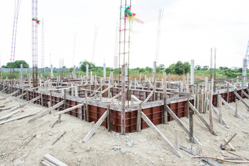 Fototapeta na wymiar building underconstruction at site,Thailand