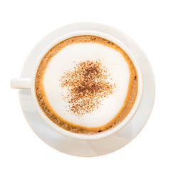 cup of coffee isolated on white background.