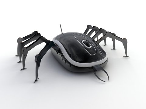 3D illustration of Computer Mouse shaped like a cyber bug