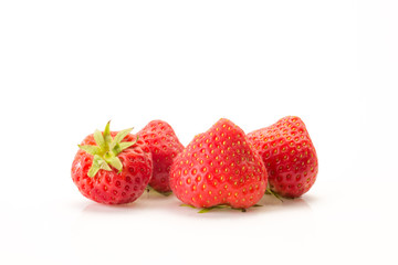 some strawberries on a white background