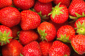 background filled with strawberries