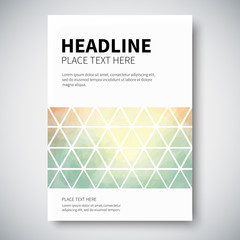 Cover design with abstract colorful triangulated lined geometry