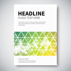 Cover design with abstract colorful triangulated lined geometry