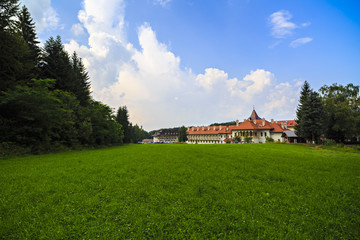 Fototapeta na wymiar Brancoveanu Monastery in Sambata de Sus, Romania