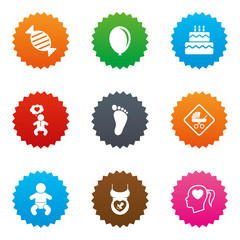 Pregnancy, maternity and baby care icons.