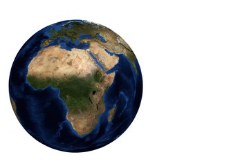 Globe view Africa