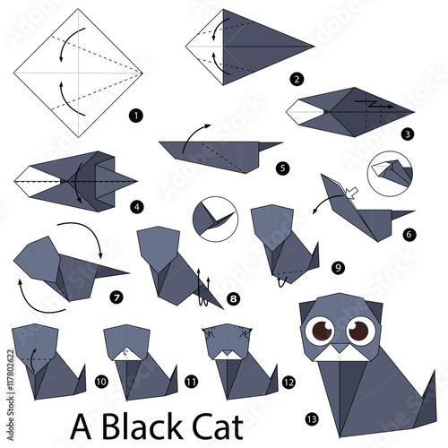 Download "Step by step instructions how to make origami A Cat ...