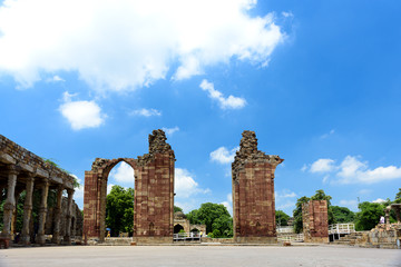 Qutub Minar Complex, The tallest brick minaret in the world, New Delhi, India.