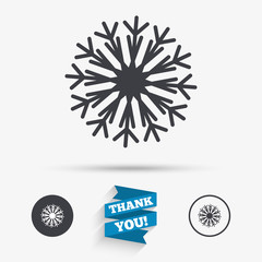 Snowflake artistic sign icon. Air conditioning.