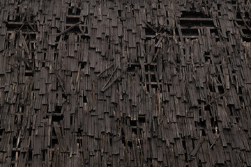 Background and texture of old wood roof.
